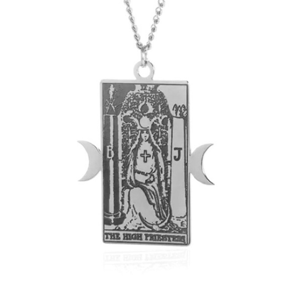 ⚜️𝟯𝟬%𝗢𝗙𝗙 𝗯𝘂𝗻𝗱𝗹𝗲𝘀 𝟯+⚜️ NEW High Priestess Tarot Stainless Steel Necklace - Picture 6 of 10